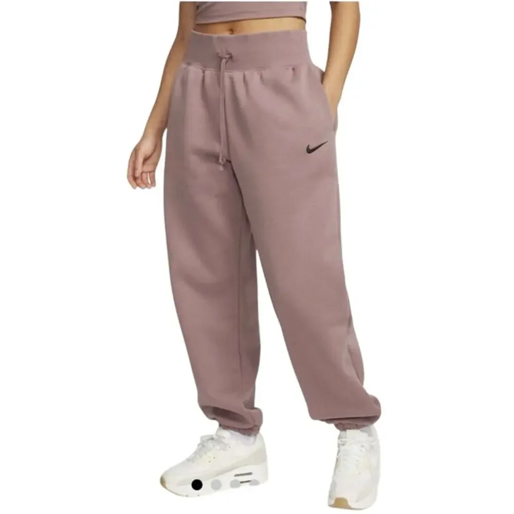 Nike Phoenix Fleece High-Waisted Oversized Tracksuit Bottoms M Smokey Mauve